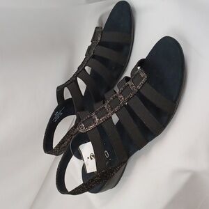 Munro Black Darian Womens Sandal 10 N New Low Heel Flat